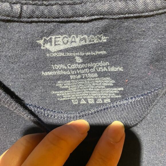 Y2K Retro Mega Man Tshirt and Teal Vneck 2 tshirt bundle size small Casual Comfy - Picture 3 of 4